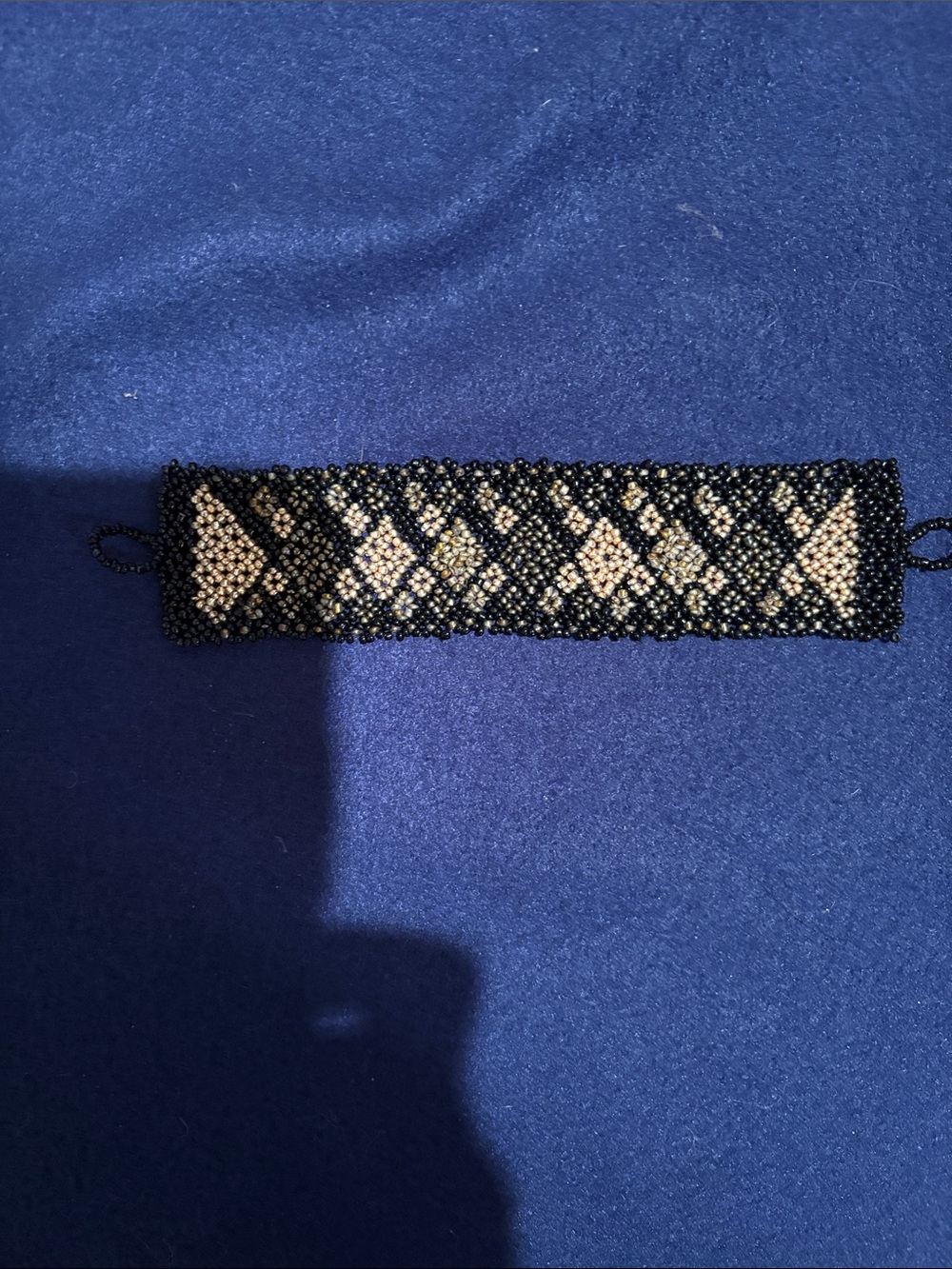 Handmade Black and Cream Beaded Bracelet - Women Accessories